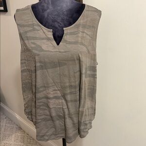 2/$12 Sale! Natural Reflections Olive Camouflage Tank Top